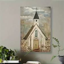 unframed canvas art print rustic white church blooming - Temu Australia