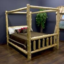Rustic Cedar Log Canopy Bed