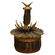 Cabin Decor Antler Humidor Ca. 1890/1900 | Chairish