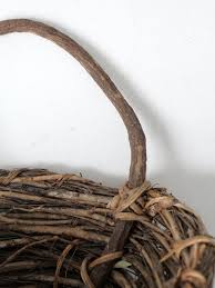 Vintage Rustic Wicker Wall Basket - Etsy