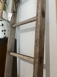 Old Ladder | Rustic Wooden Blanket Ladder 5ft | Farmhouse Pots & Pan Rack, Drying Rack, Kitchen Island Decor, Laundry Room Organization - Etsy