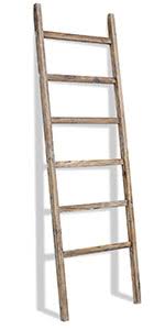 Amazon.com: FUIN Fully Assembled 6ft Wood Blanket Ladder Living Room Decorative Wall Leaning Farmhouse Quilt Display Holder Rustic Wooden Towel Rack for Bathroom, Light Gray & Whitewashed : Home & Kitchen