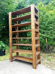 RUSTIC WOOD BOOKCASE Tall Reclaimed Wood Display Ladder End Bookshelf Eight Shelf Unique Primtiques Custom Sizes Colors - Etsy Canada