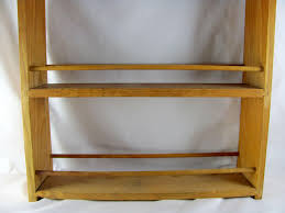 15-3/4" Mid Century Era Industries Evelyn Ackerman Carved Wood Spice Jar Rack | Chairish