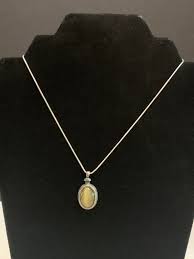 Egyptian Style Silver Tone with Green Stone Pendant Fashion ...