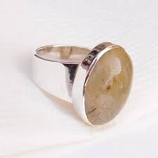 Golden Rutile quartz Ring Rutilated quartz Ring 925 Sterling ...