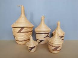 Rwandese Vintage Rwandan Peace Baskets / Nesting Basket ...