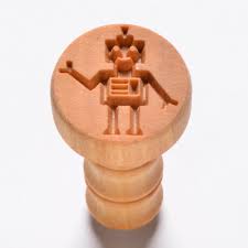 Scm-222 Medium Round Wood Pottery Stamp - Bob the Robot - Etsy
