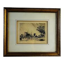 Early 1900s Antique Lepere the Shower Framed Print | Chairish