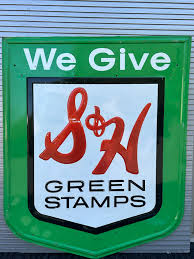 Original Large 43" S&H Green Stamps Sign | Garage Art™