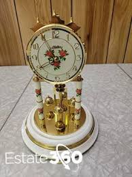 Vintage S. Haller Simonswald German Dome Clock and Small Rose Bud Vase Auction | Estate 360