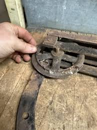 Antique Old Horseshoe U Shaped Cast Iron Barn Door Rollers Hangers Pair Set USA | eBay