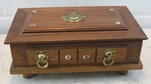 Vintage Wood Pirate Treasure Chest Jewelry Box Gothic Lion Heads Shield | eBay