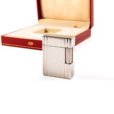 Vintage Silver Plated S.T. DUPONT Ligne 1 BR Small Lighter in Box 1999 For Sale at 1stDibs