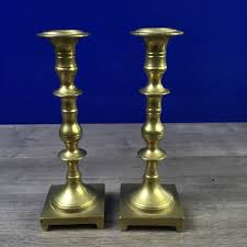 Pair of Vintage Brass Candle Holders 9.5 Inches Tall | eBay