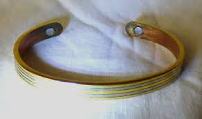 Vintage 1980s Copper Silver Brass Arthritis Cuff Bracelet 2 Magnets | eBay