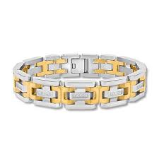 Men's Diamond Bracelet 1/5 ct tw Stainless Steel/Ion-Plating ...