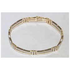 Vintage 10K Gold Cubic Zirconia Chain Bracelet. For Sale at Ruby Lane