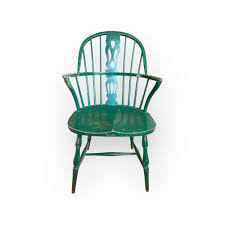 Antique Elgin A. Simonds Windsor Chair: Green Chippy Paint ...