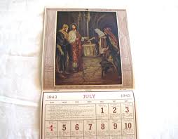 Vintage 1943 Religious Wall Calendar, Bible Quotes, Many ...
