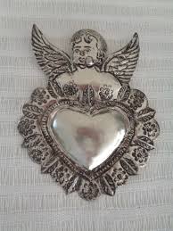 Silver Heart Ex-votos Christmas Ornaments: Handmade Milagros ...