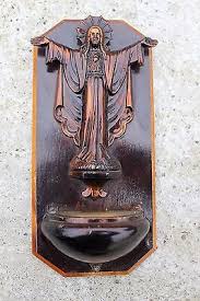Modernist Brass on Wood Holy Water Font Crucifix Cross Jesus Wall Hanging #635 | eBay