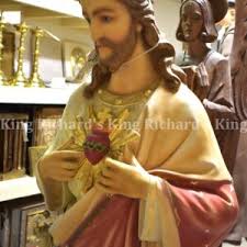 Antique Sacred Heart of Jesus Statue - King Richards