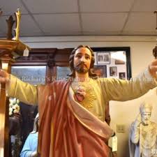 Antique Sacred Heart of Jesus Statue - King Richards