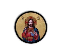 Theophilia Sacred Heart of Jesus Circle Iron-On Patch - Catholic to the Max - Online Catholic Store