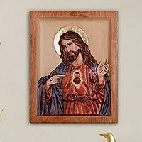 Religious Cedar Wood Relief Wall Panel - Our Lady of Perpetual Help | NOVICA