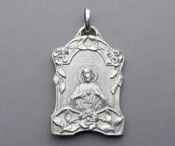 French, Antique Religious Large Pendant. Jesus Christ Sacred ...