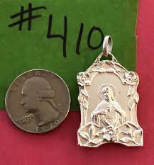 Antique Catholic Religious Medal / SACRED HEART / ORNATE ...