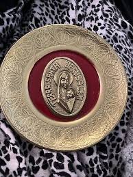 Vintage Terra Santa Jerusalem Mary Jesus Brass Hanging ...