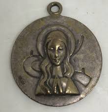 Vintage religious relief medal pendant of Shrine of Indian ...