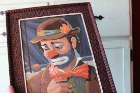 Vintage 1970s Clown Painting: Mid-century Kitsch Wall Art ...