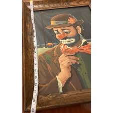 Vintage 70's EMMETT KELLY Sad Hobo CLOWNS Paintings Pair ...