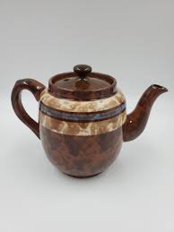 Sadler Brown Betty Three Cup Teapot Blue Stripe Mottled - Etsy Sweden