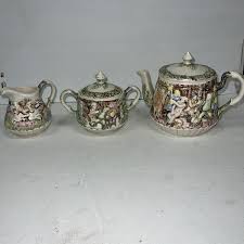 Vintage Tam O'Shanter Teapot Sugar Bowl Creamer Witches and ...