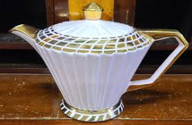 Vintage Sadler Art Deco Teapot Pink Full Size Gold Trim England – Good Find Stores