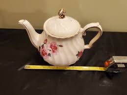 Vintage England Sadler Teapot Pink Roses with Gold Trim ...