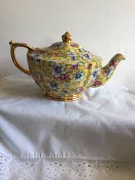 JAMES SADLER Sophie Chintz Teapot With Lid Floral Gold Trim ...