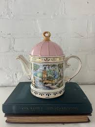 Vintage Sadler Sporting Scenes Pink Teapot, 18th Century ...