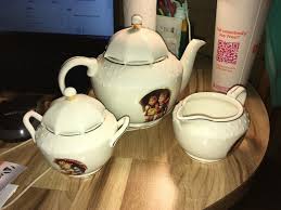 DANBURY MINT AND HUMMEL TEAPOT SUGAR AND CREAMER SET STORMY ...