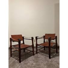 Vintage 1920s Roorkee Safari Chairs Set of 4 Brown Leather ...
