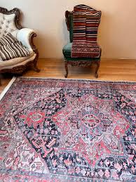 Terracotta Pink Persian Style Rug: Vintage Distressed Boho ...