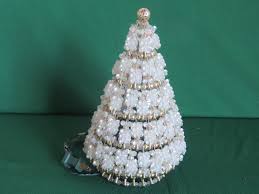 Vtg Safety Pin Christmas Tree Clear Bead Gold Pin Light Up ...