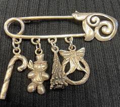 Jezlaine Jez Sterling Silver Safety Pin Christmas Charm ...