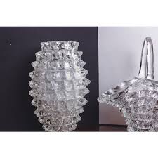 Set of 2 Ercole Barovier Rostrato Murano Italian Glass Vase ...