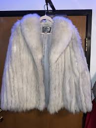 Vtg Saga Fox Fur Womens Large Authentic Fox Coat White Gray ...