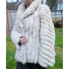 Saga Furs BLUE ARCTIC Natural FOX Fur Coat Jacket. For ...